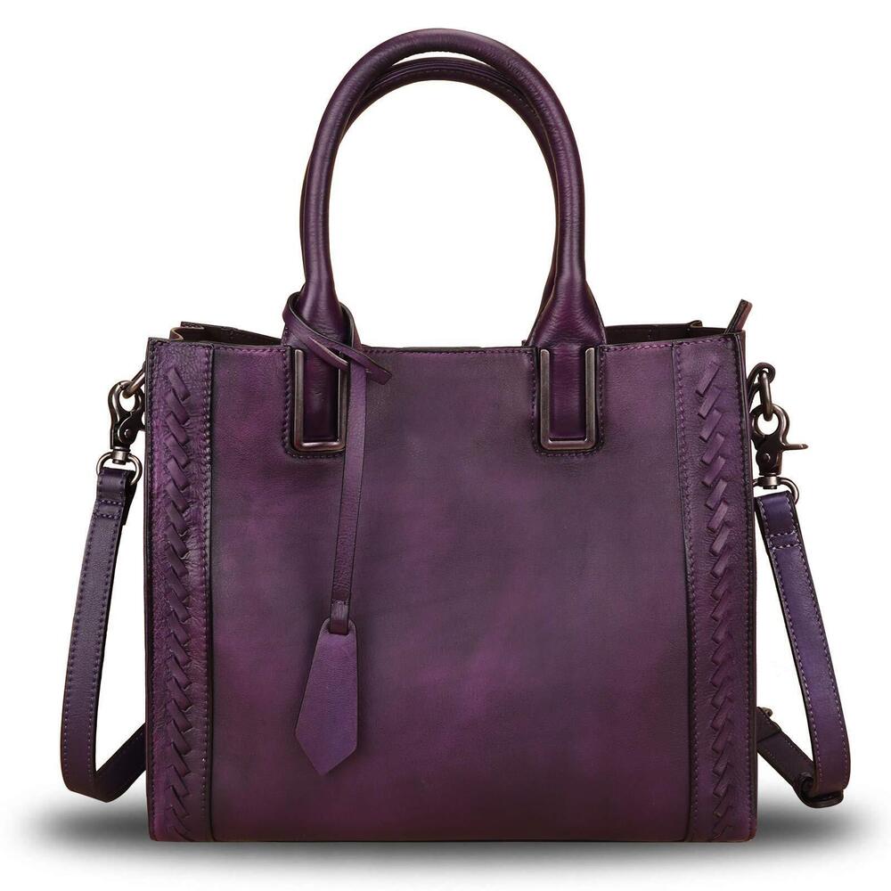 9074 Leather Satchel Handbag Vintage Handmade Shoulder Bag Cowhide Tote